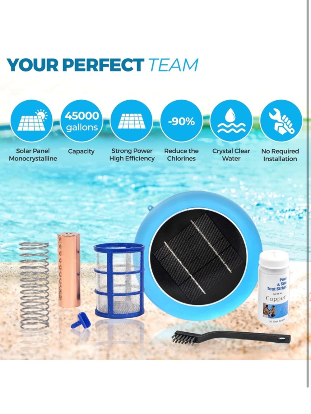 Solar Pool Ionizer Kit - Blue - Picture 3 of 5